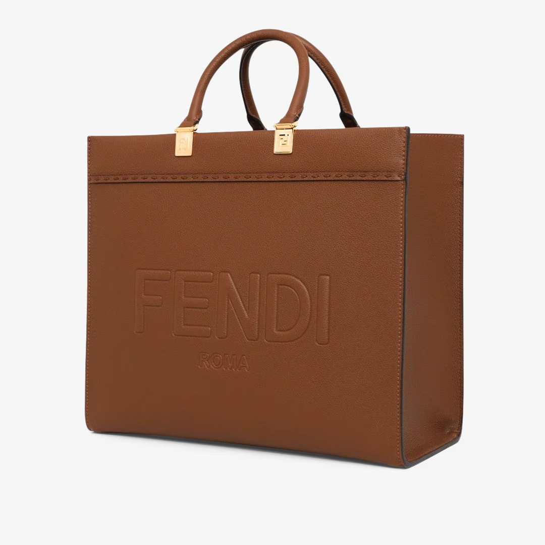 Fendi Sunshine Medium - Brown leather shopper