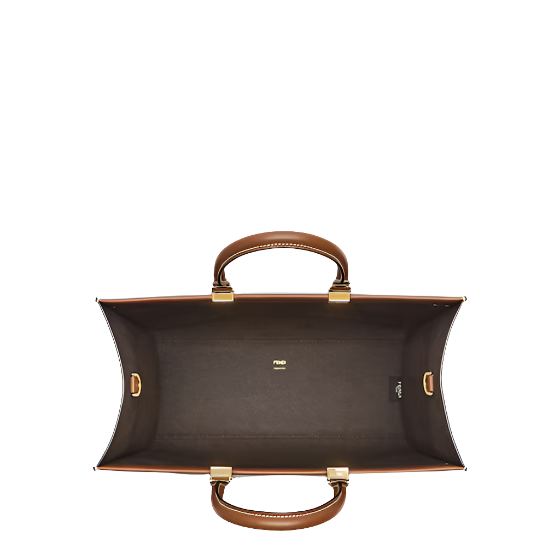 Fendi Sunshine Medium - Pequin raffia and brown