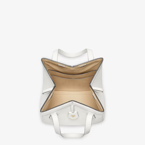 Fendi Origami Medium - White leather bag that can be transformed