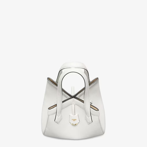 Fendi Origami Medium - White leather bag that can be transformed