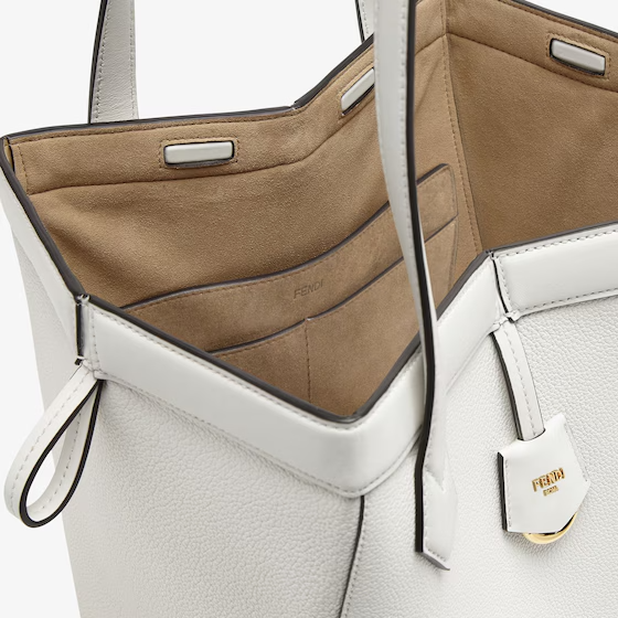 Fendi Origami Medium - White leather bag that can be transformed