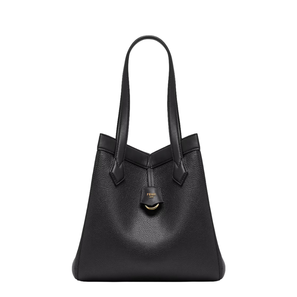 Fendi Origami Medium - Black leather bag that can be transformed