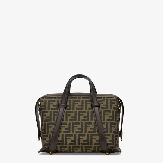 Fendi Boston 365 - Brown FF jacquard fabric bag