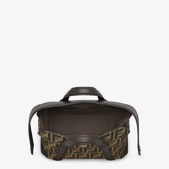 Fendi Boston 365 - Brown FF jacquard fabric bag