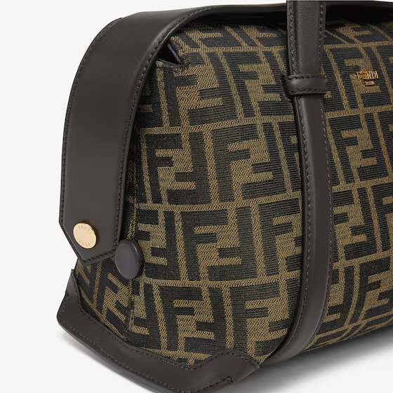 Fendi Boston 365 - Brown FF jacquard fabric bag