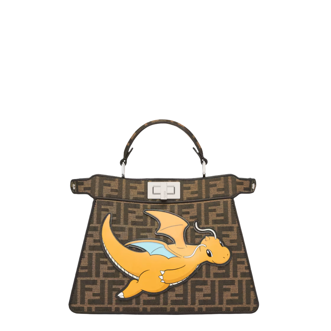 Fendi Peekaboo ISeeU Small - FENDI x FRGMT x POK_MON brown FF fabric bag