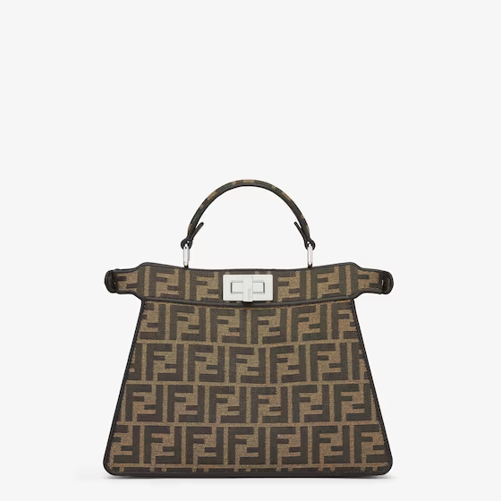 Fendi Peekaboo ISeeU Small - FENDI x FRGMT x POK_MON brown FF fabric bag