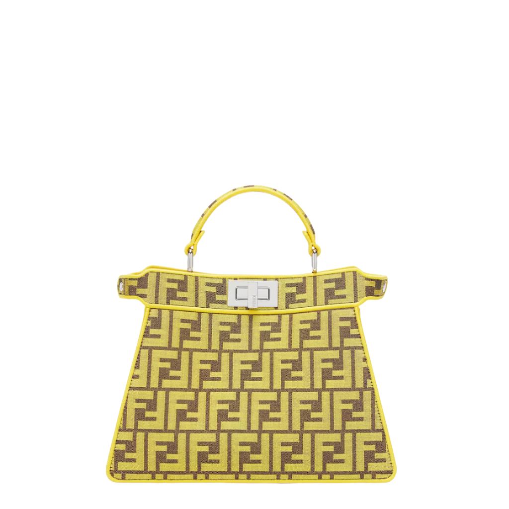 Fendi Peekaboo ISeeU Small - Fendi x FRGMT yellow FF fabric bag