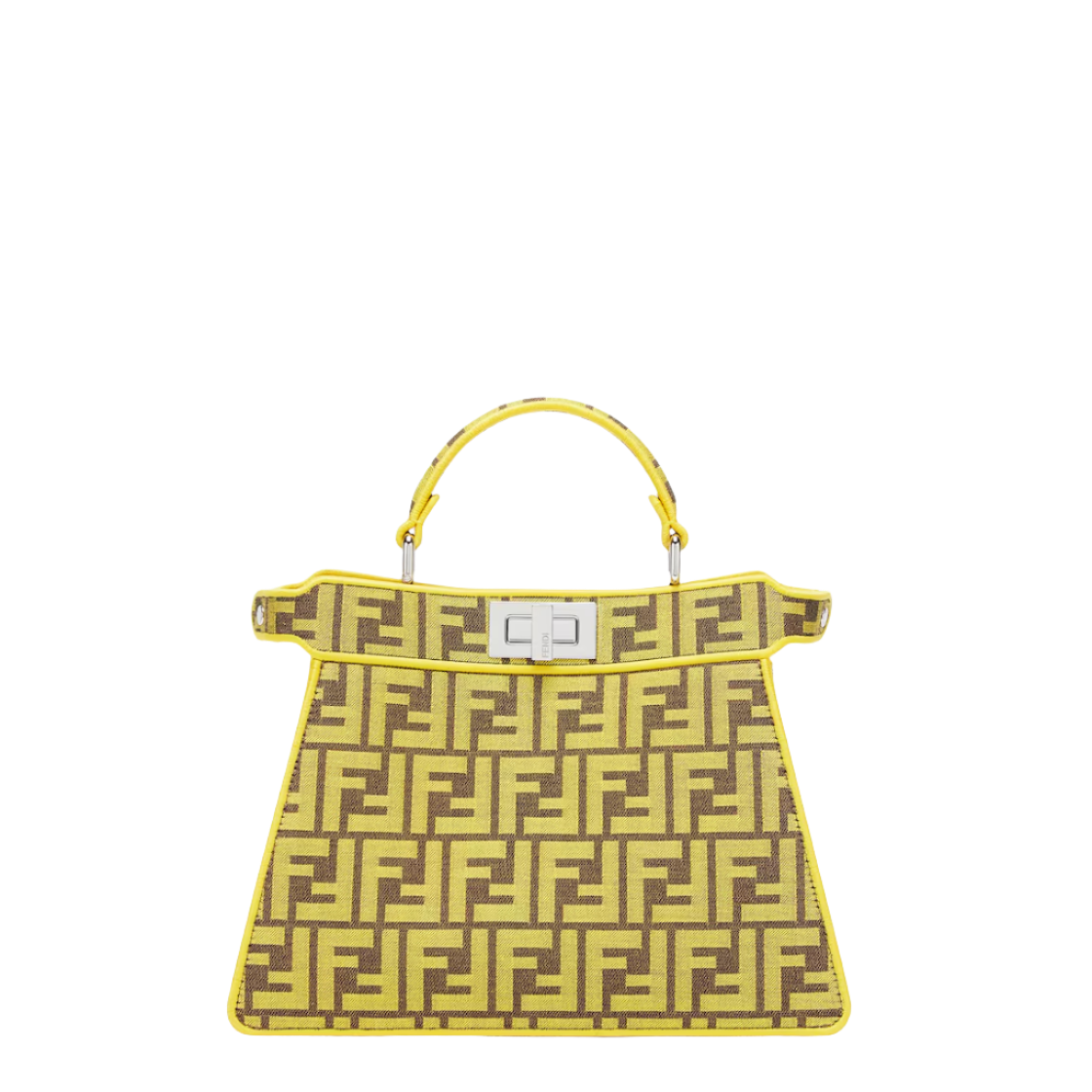 Fendi Peekaboo ISeeU Small - Fendi x FRGMT yellow FF fabric bag