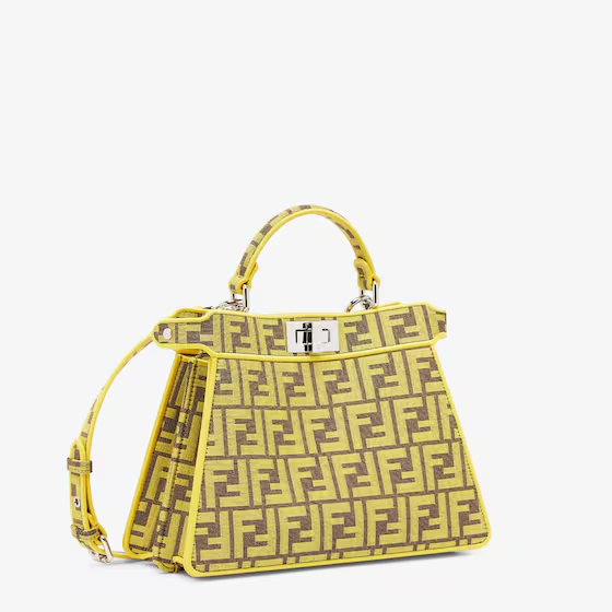 Fendi Peekaboo ISeeU Small - Fendi x FRGMT yellow FF fabric bag
