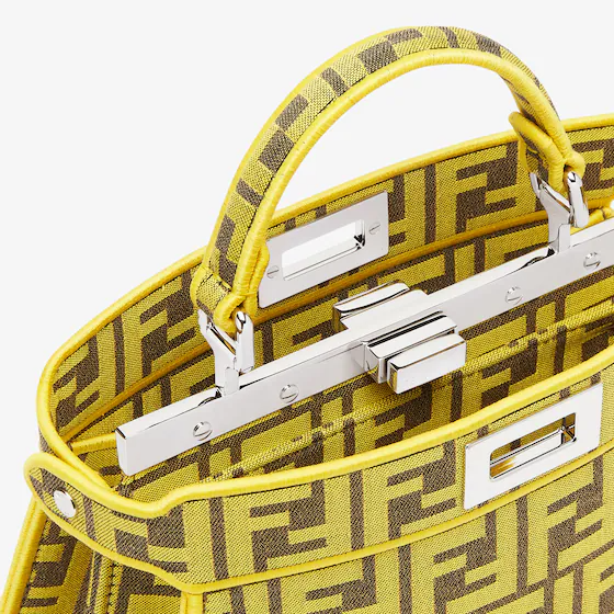 Fendi Peekaboo ISeeU Small - Fendi x FRGMT yellow FF fabric bag
