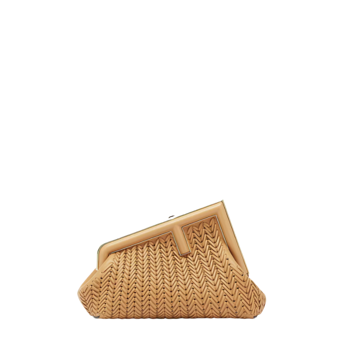 Fendi First Small - Light brown interlaced leather bag Super master