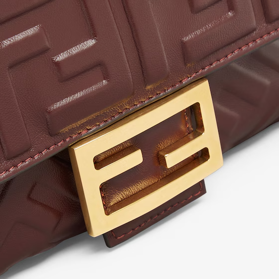 Fendi Baguette - Burgundy nappa leather bag