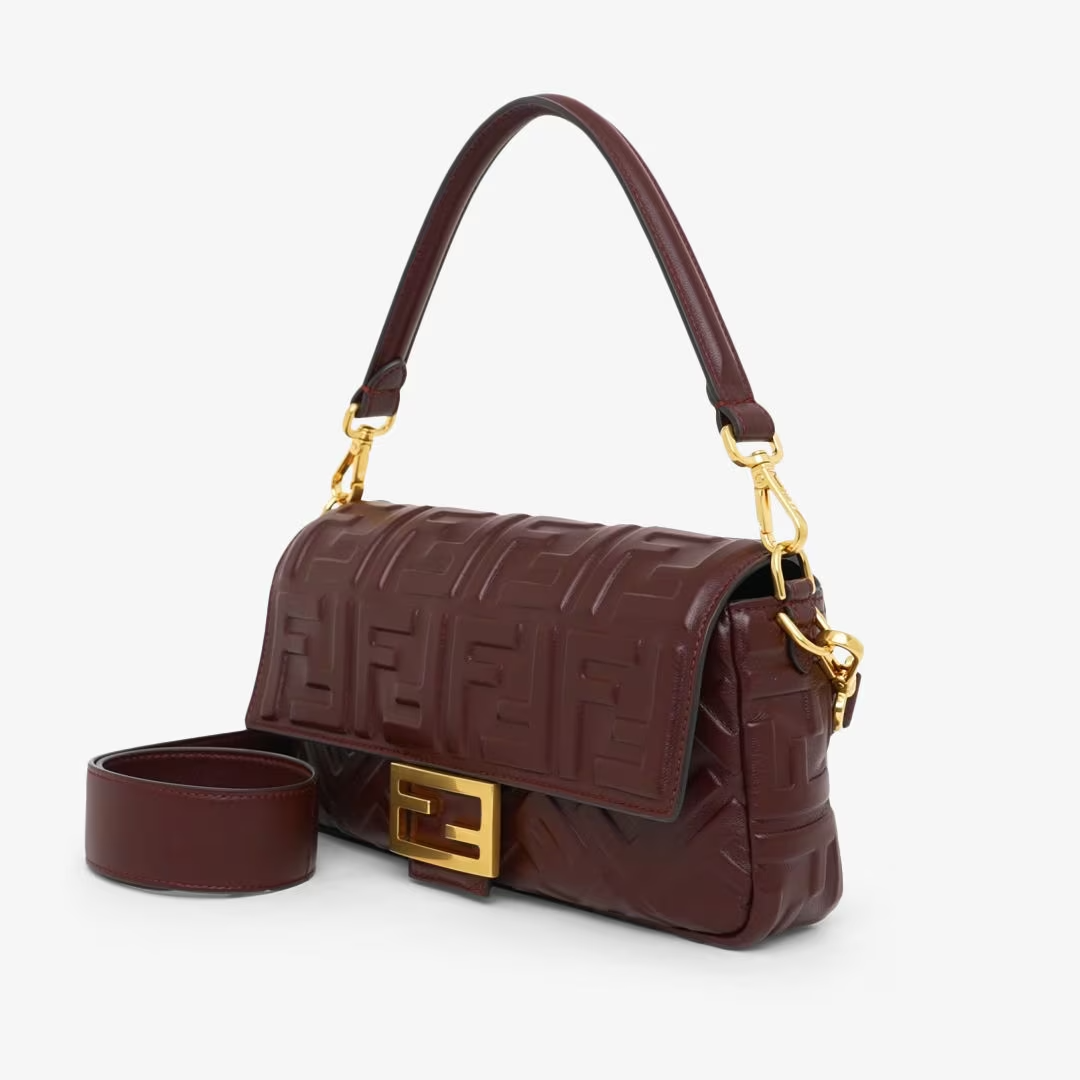Fendi Baguette - Burgundy nappa leather bag