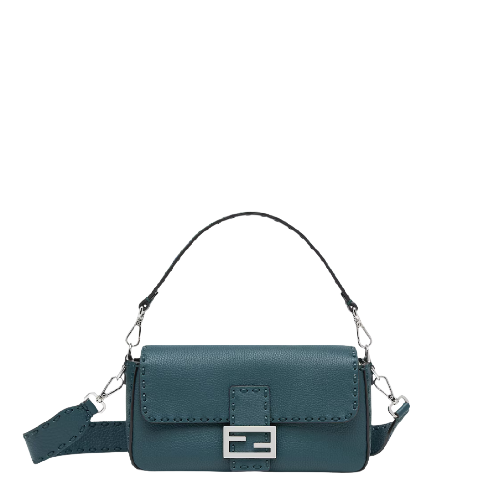 Fendi Baguette - Midnight blue Selleria bag with oversized topstitching