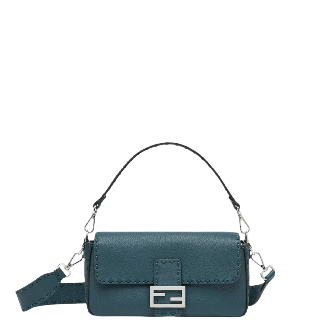 Fendi Baguette - Midnight blue Selleria bag with oversized topstitching