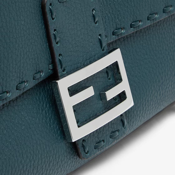 Fendi Baguette - Midnight blue Selleria bag with oversized topstitching