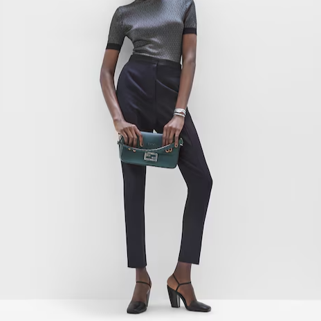 Fendi Baguette - Midnight blue Selleria bag with oversized topstitching