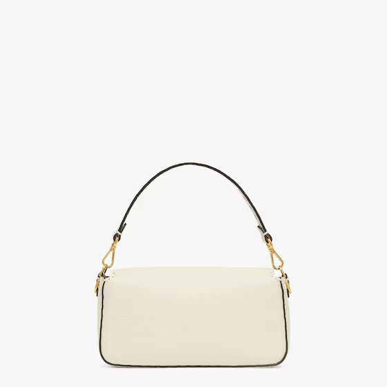 Fendi Baguette - White Selleria bag with oversized topstitching
