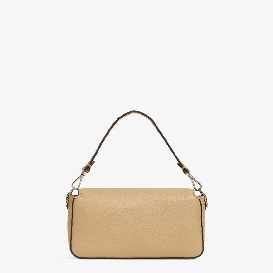 Fendi Baguette - Beige Selleria bag with oversized topstitching
