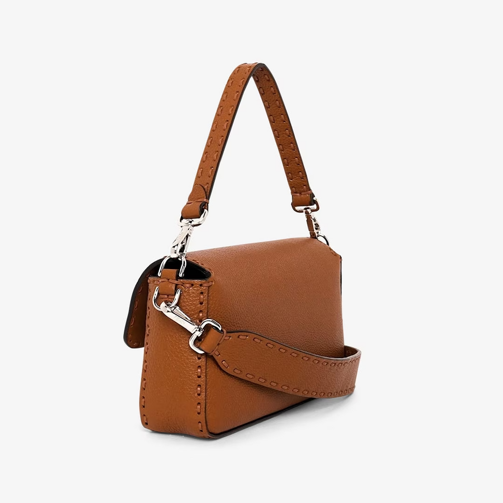 Fendi Baguette - Brown Selleria bag with oversized topstitching