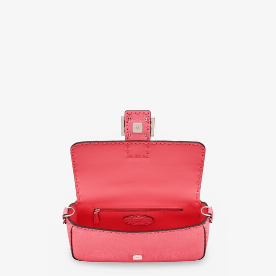 Fendi Baguette - Pink Selleria bag with oversize topstitching