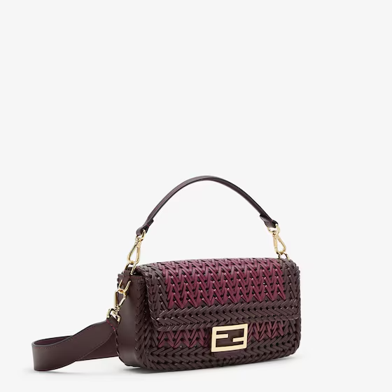 Fendi Baguette - Burgundy braided leather bag