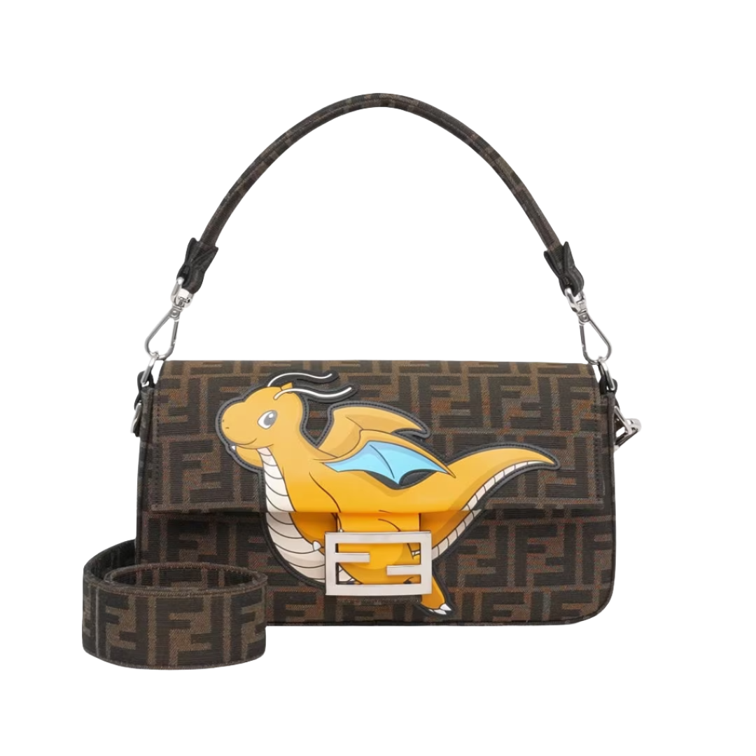 Fendi Baguette - FENDI x FRGMT x POK_MON brown FF fabric bag