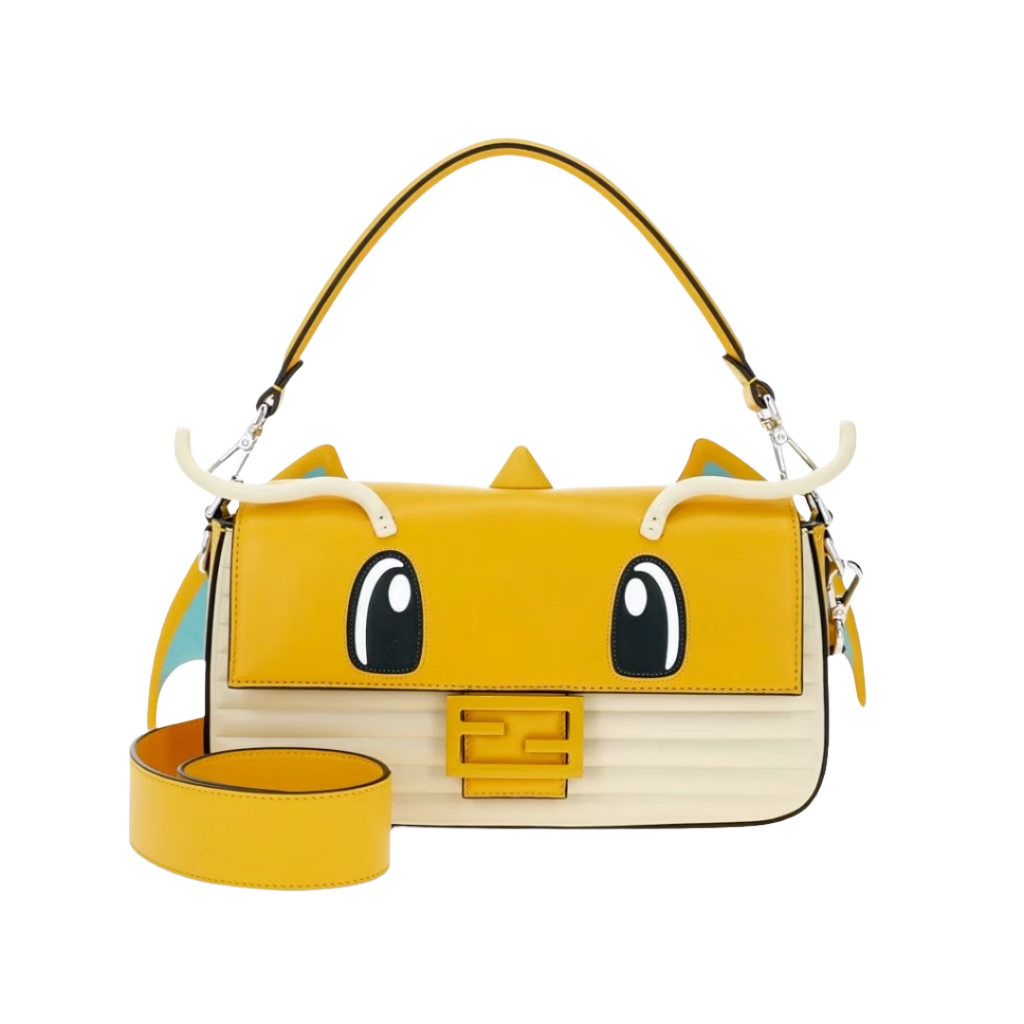 Fendi Baguette - FENDI x FRGMT x POK MON yellow nappa leather bag