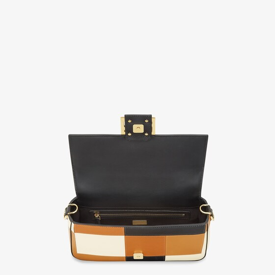 Fendi Baguette - Leather bag with multicolour FF inlay