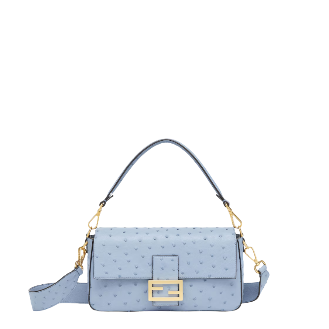 Fendi Baguette - Light blue ostrich leather bag
