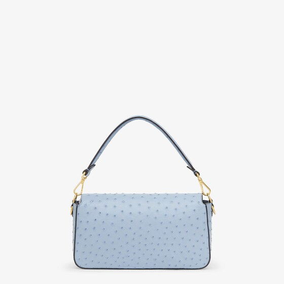 Fendi Baguette - Light blue ostrich leather bag
