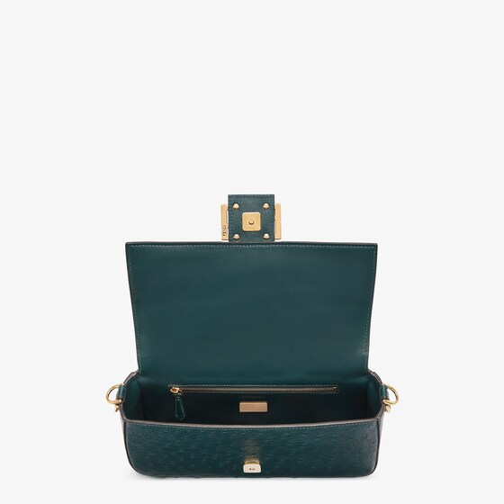 Fendi Baguette - Dark green ostrich leather bag