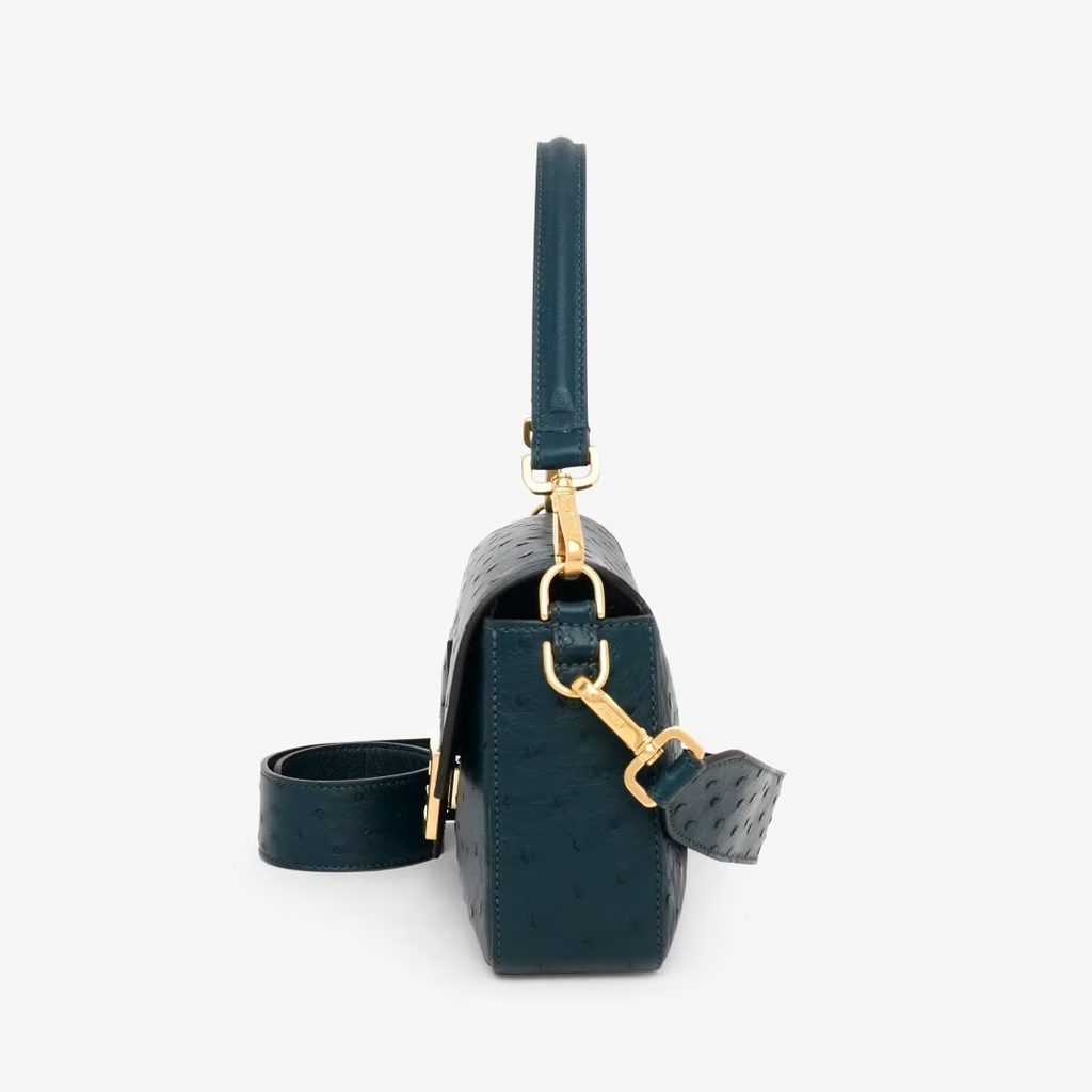 Fendi Baguette - Dark green ostrich leather bag