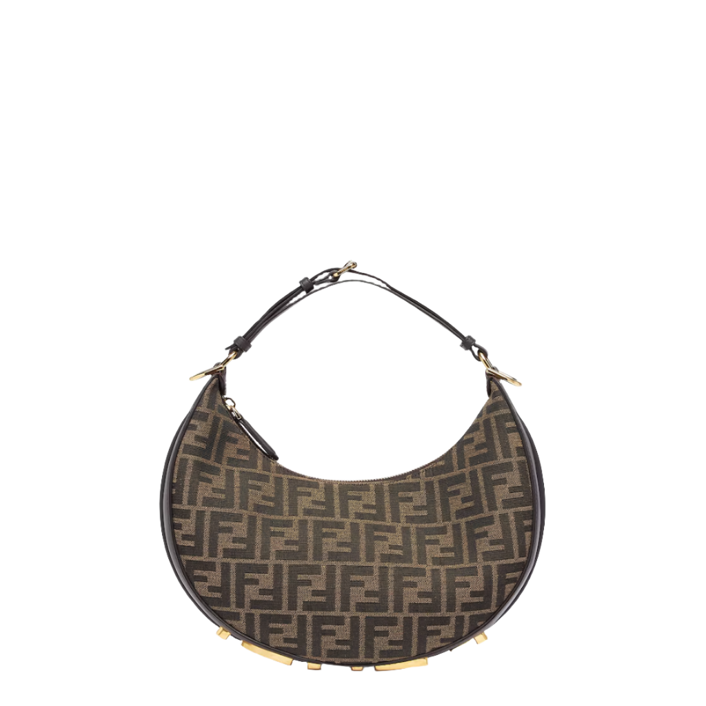 Fendi Fendigraphy Small - Brown FF jacquard fabric bag