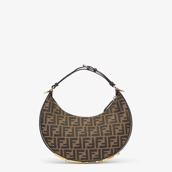 Fendi Fendigraphy Small - Brown FF jacquard fabric bag