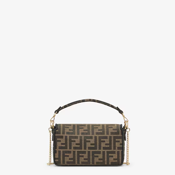 Fendi Baguette Mini - Brown FF jacquard fabric bag