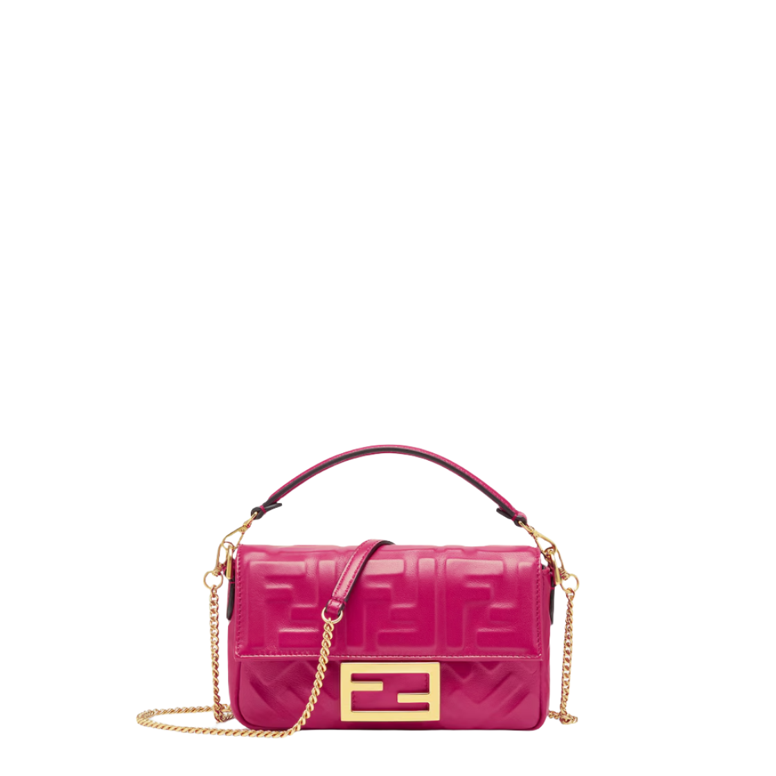 Fendi Baguette Mini - Fuchsia nappa leather bag