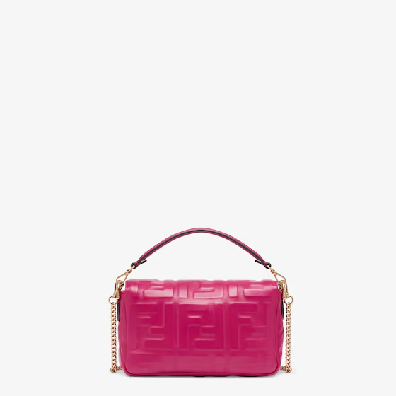 Fendi Baguette Mini - Fuchsia nappa leather bag
