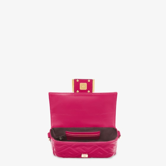 Fendi Baguette Mini - Fuchsia nappa leather bag