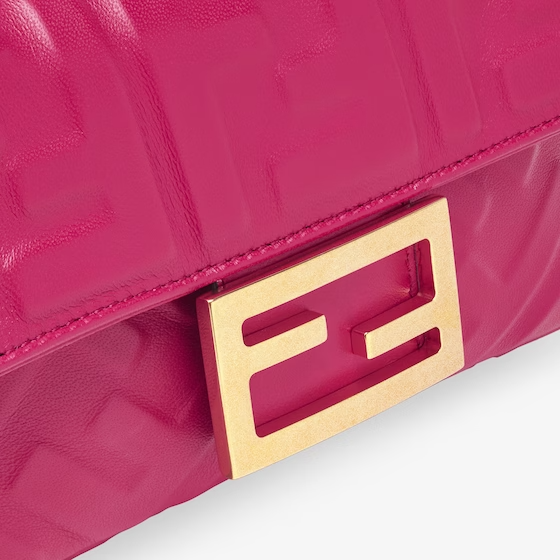 Fendi Baguette Mini - Fuchsia nappa leather bag