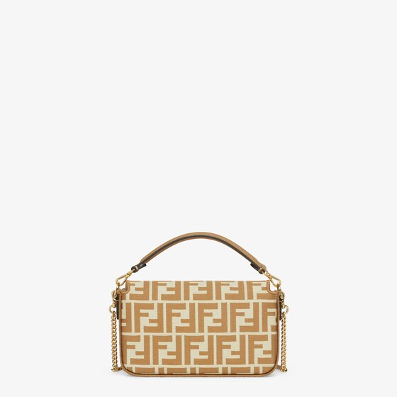 Fendi Baguette Mini - Beige FF jacquard fabric bag