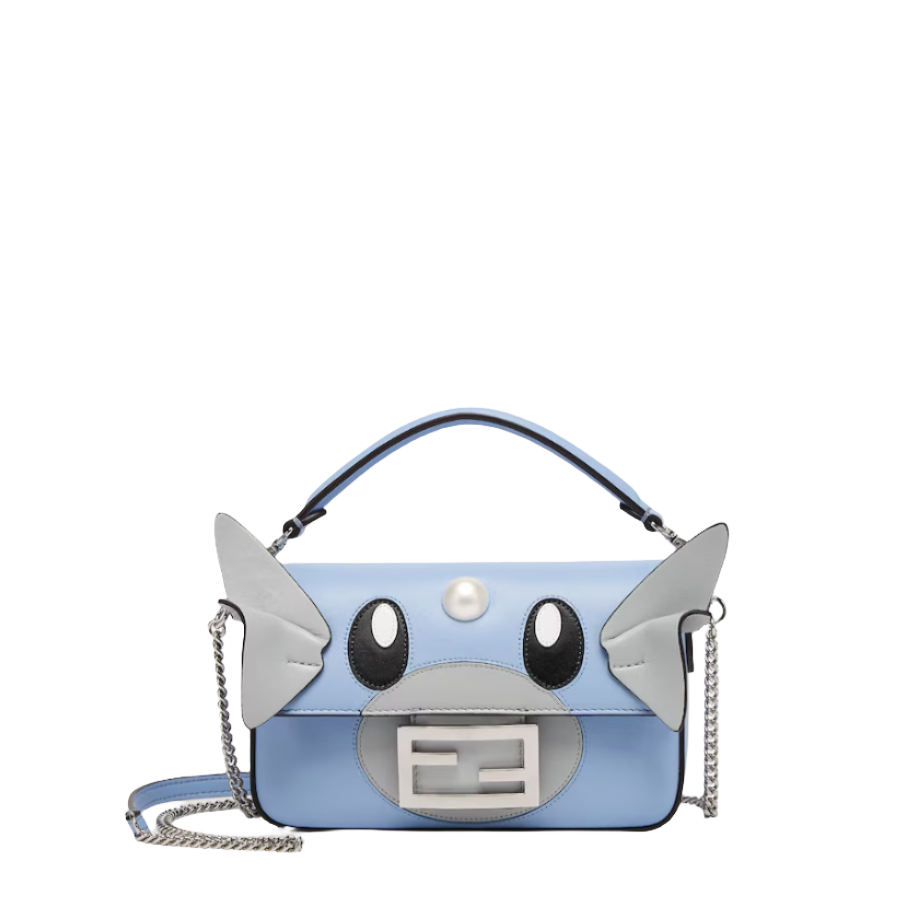 Fendi Baguette Mini  FENDI x FRGMT x POK MON light blue nappa leather bag