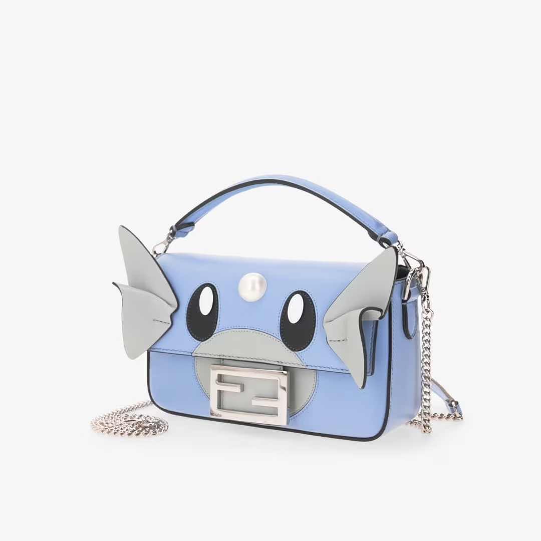 Fendi Baguette Mini  FENDI x FRGMT x POK MON light blue nappa leather bag