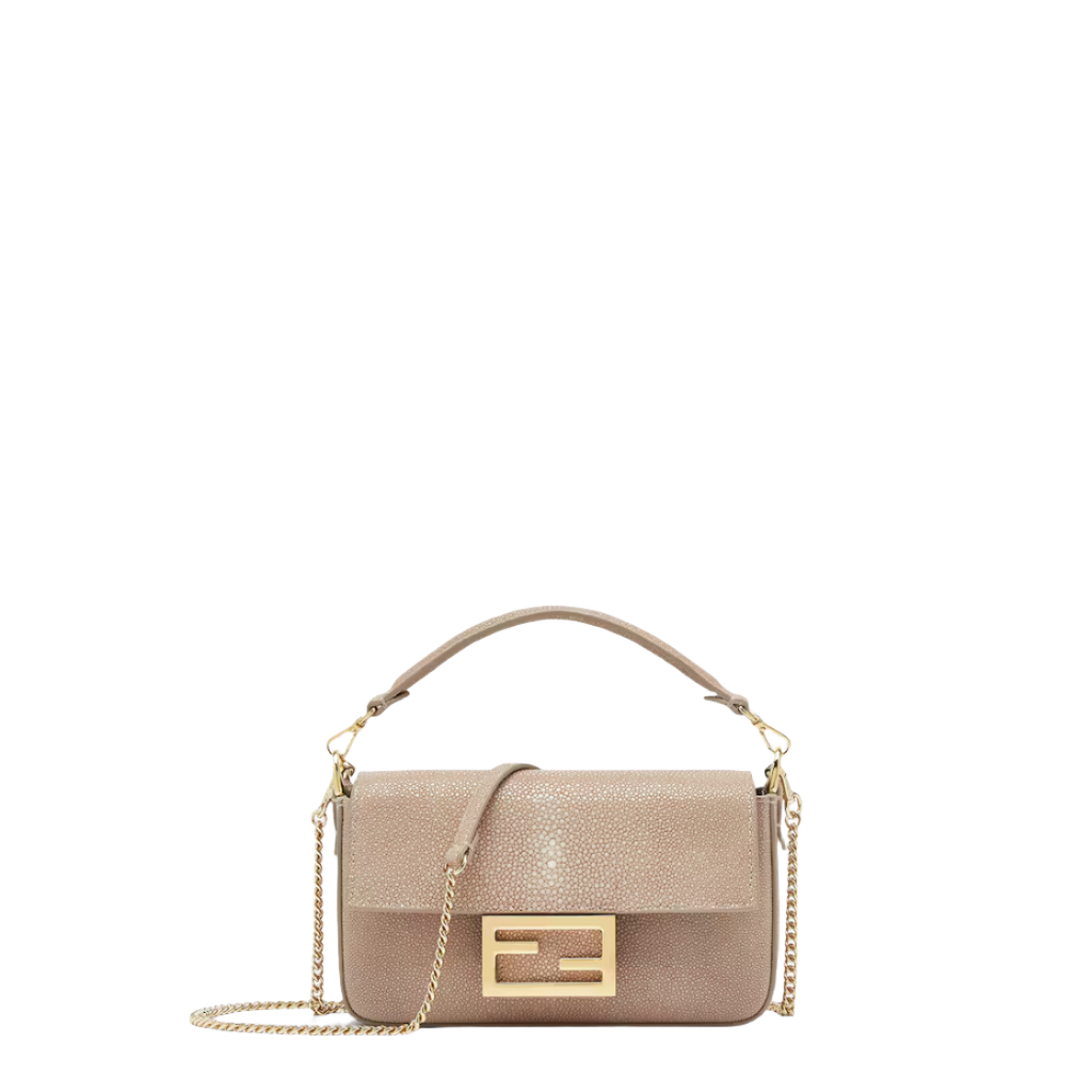 Fendi Baguette Mini - Dove grey stingray leather