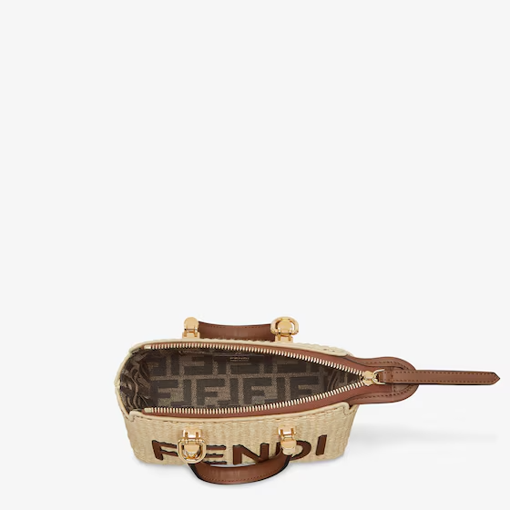 Fendi By The Way Mini - Natural raffia mini-bag