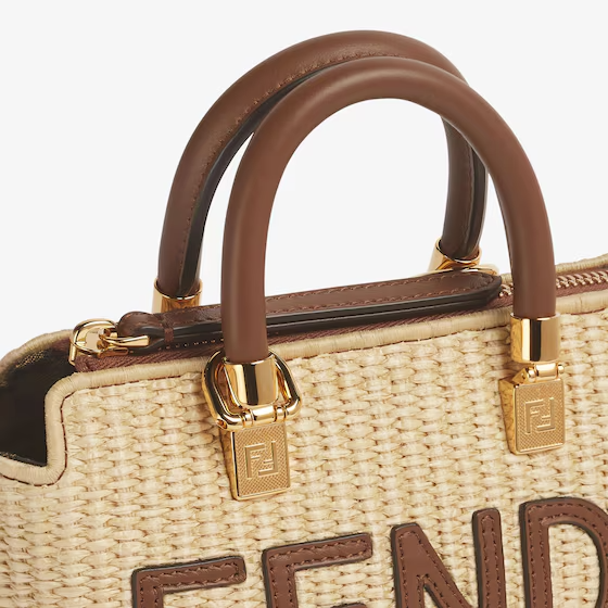 Fendi By The Way Mini - Natural raffia mini-bag