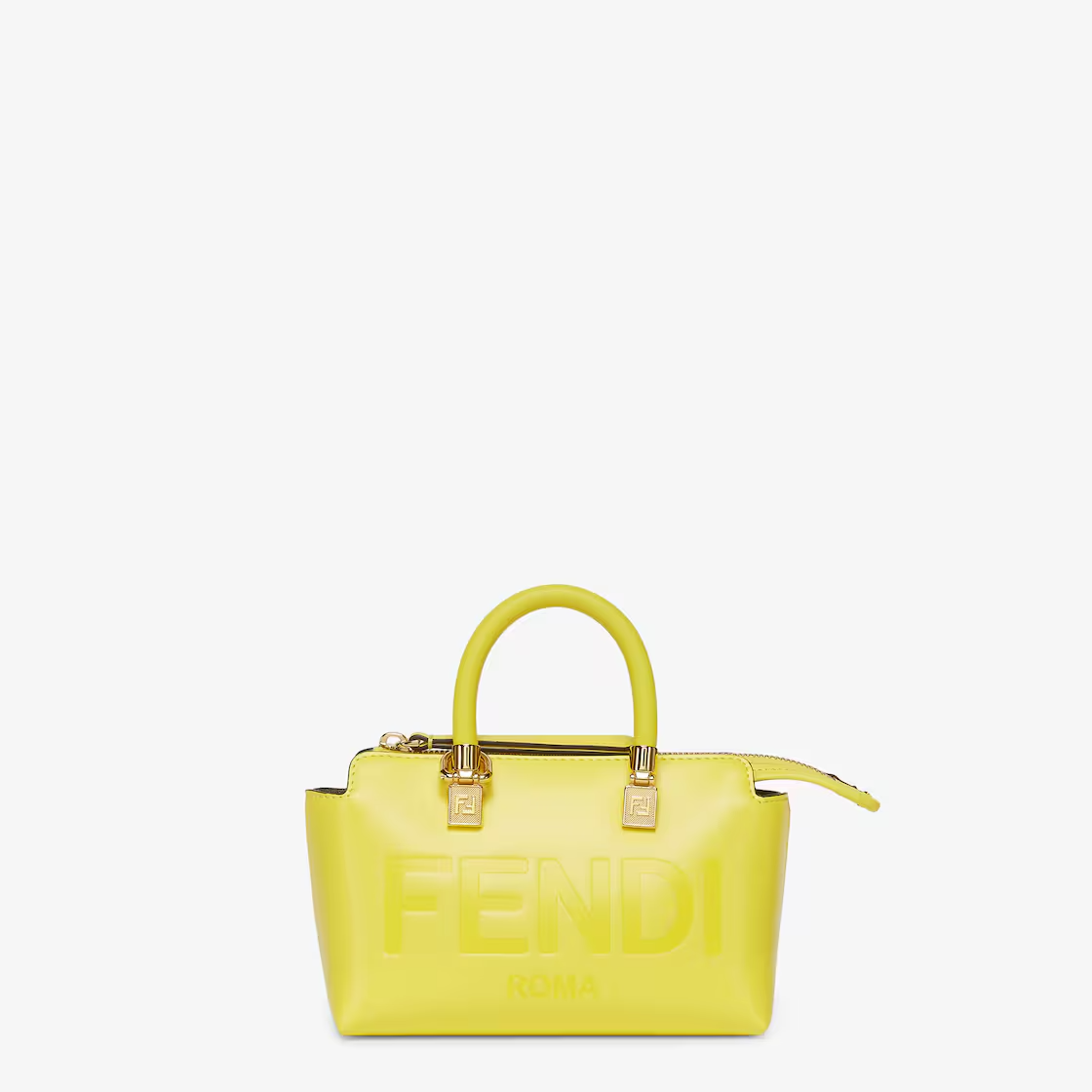 Fendi By The Way Mini - Acid yellow leather small Boston bag