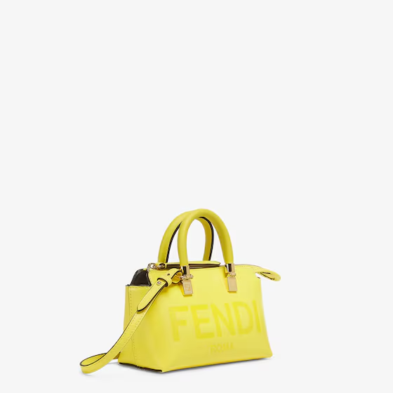 Fendi By The Way Mini - Acid yellow leather small Boston bag