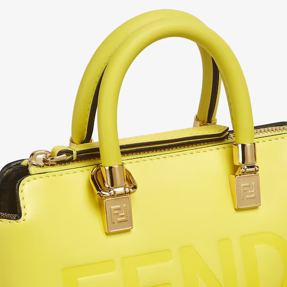 Fendi By The Way Mini - Acid yellow leather small Boston bag
